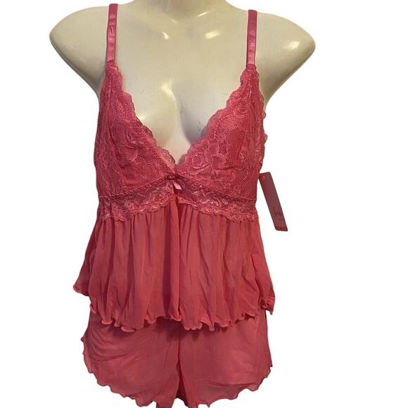 New HUSH INTIMATES Lessie Pink Babydoll Fairy Lace Tap Set Sexy WomenS Lingerie - Picture 1 of 11